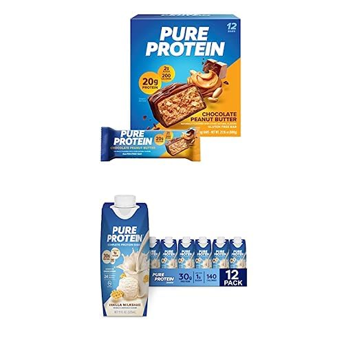Chocolate Peanut Butter Protein Bars and Vanilla Protein Shake G802