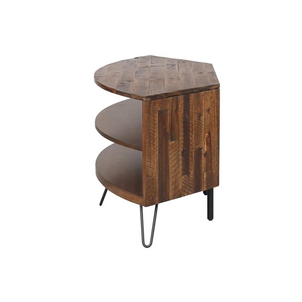 Brown Acacia Wood Corner Media Stand G451933
