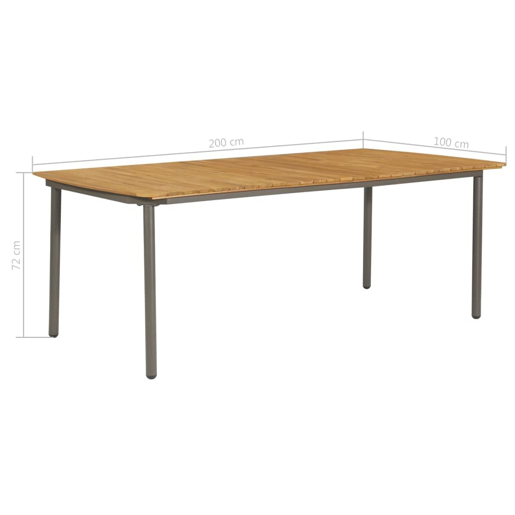 9 Piece Acacia Wood and Steel Outdoor Dining Set R16067