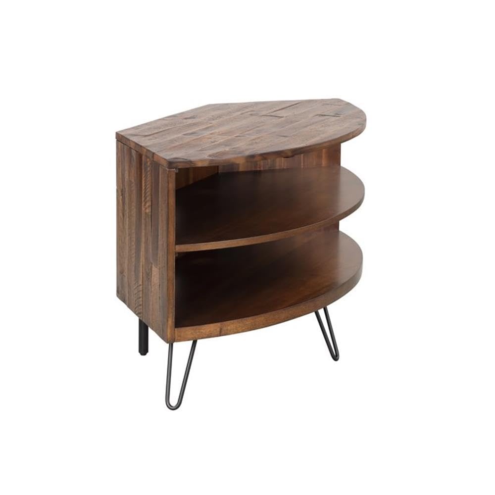 Brown Acacia Wood Corner Media Stand G451933