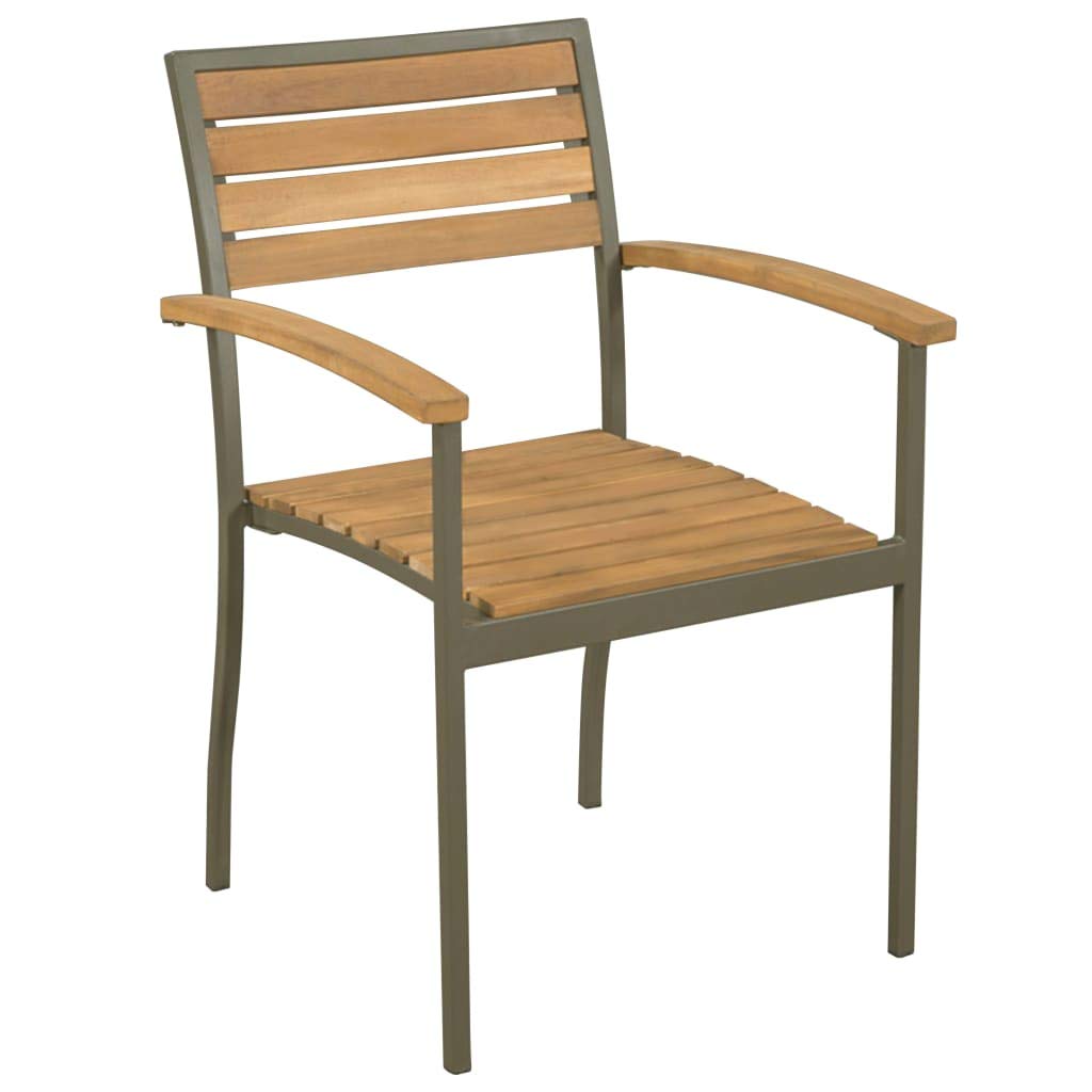 9 Piece Acacia Wood and Steel Outdoor Dining Set R16067