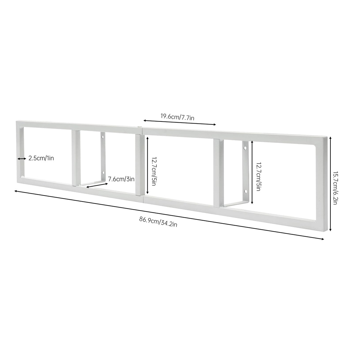 2 Pcs 34Inch White Wall Mount CD DVD Storage Shelf W66828