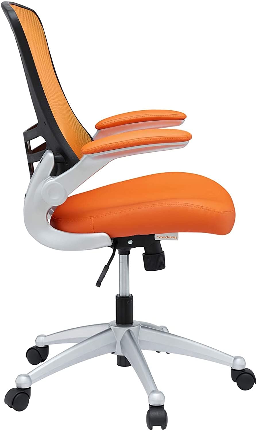 Orange Mesh Back Vinyl Seat Office Chair P524925