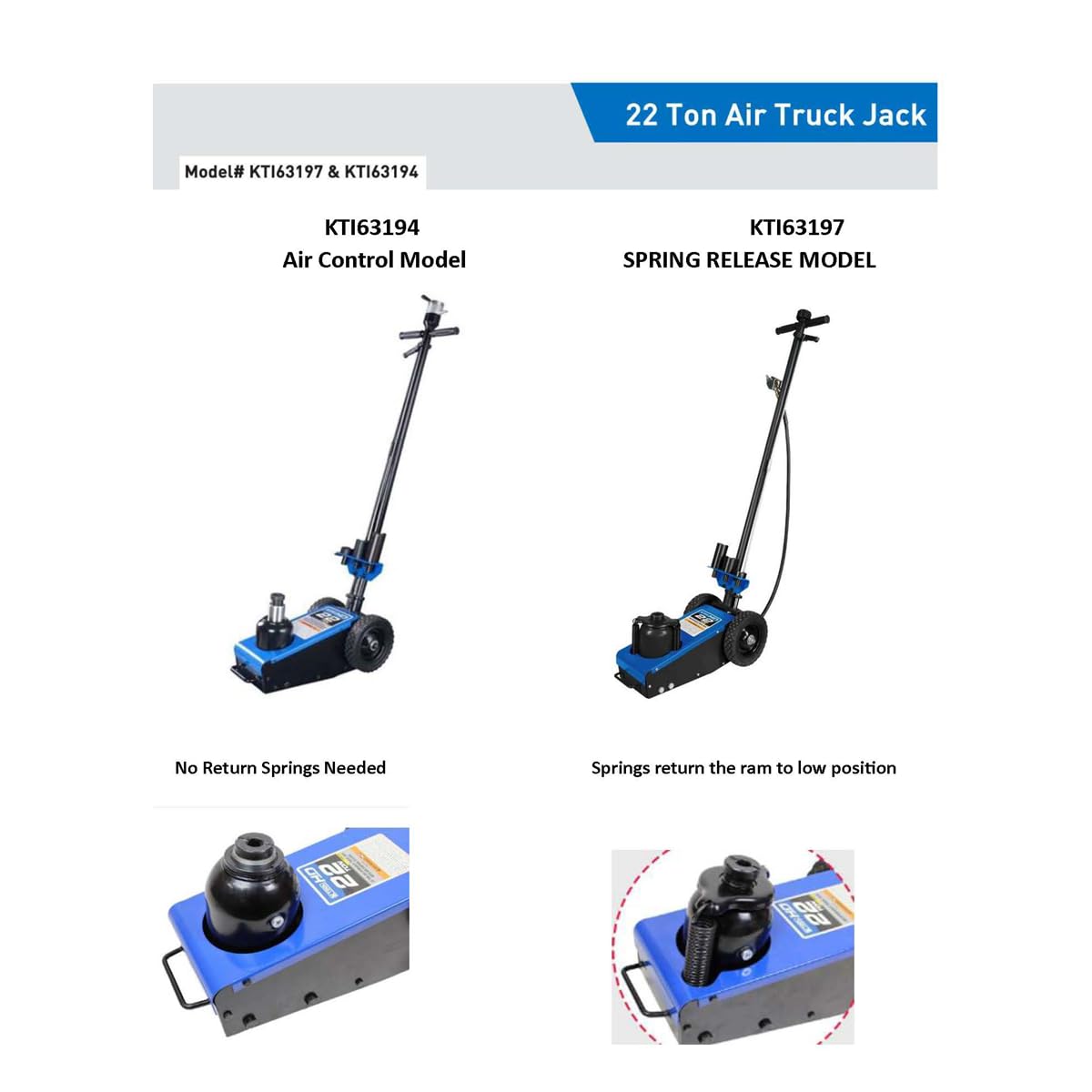 22 Ton Air Hydraulic Truck Jack 44,000 lbs N665