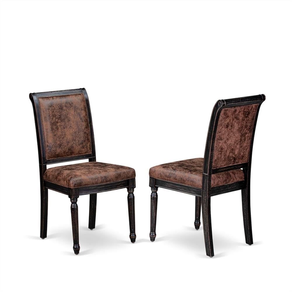 Black Acacia Wood Dining Chairs Set of 2 Z9865