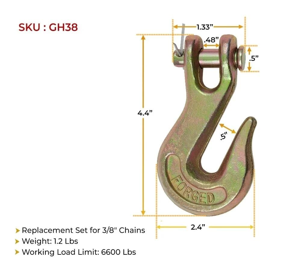 3/8" & 5/16" Grade 70 Clevis Grab Hooks 20 Pack S18398