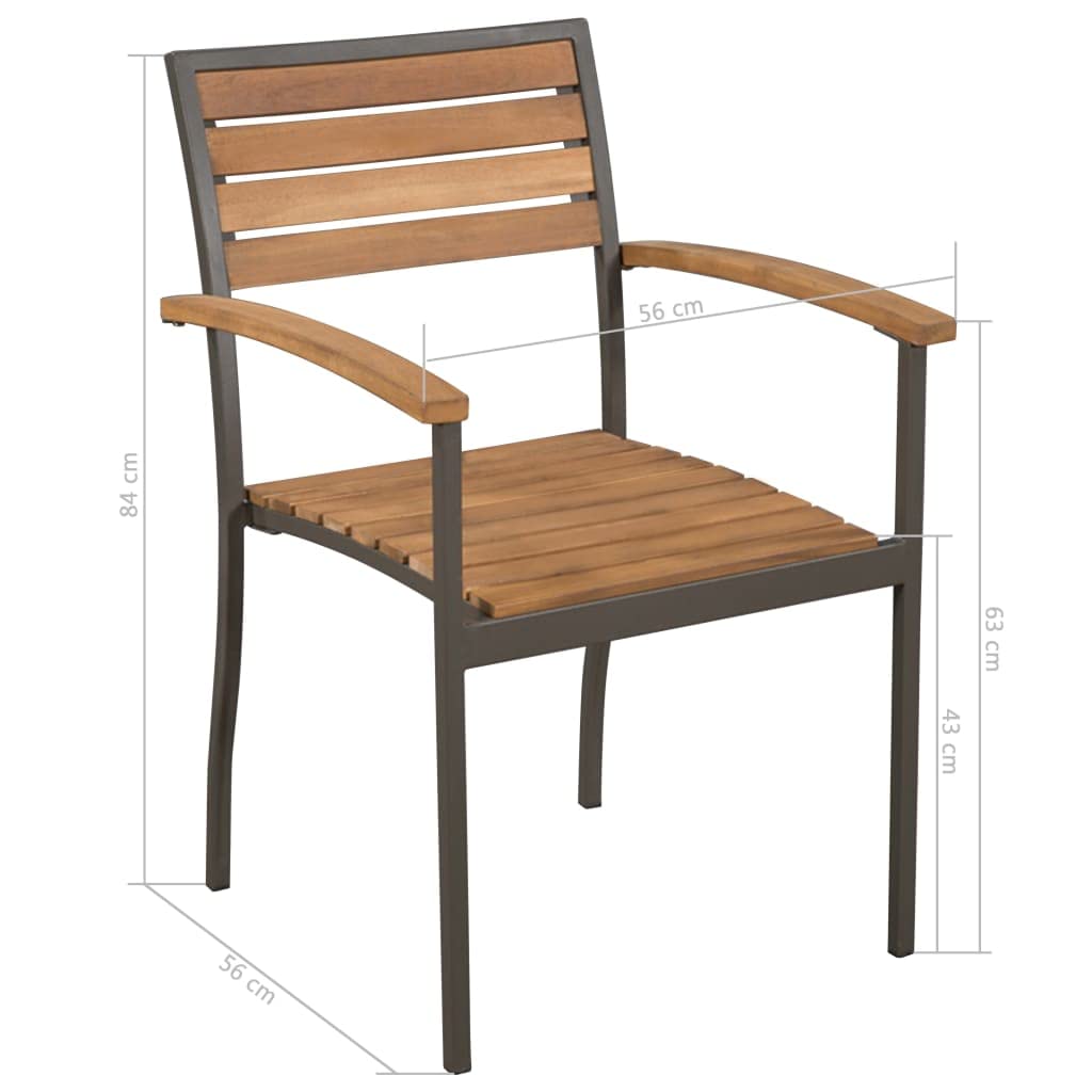 9 Piece Acacia Wood and Steel Outdoor Dining Set R16067
