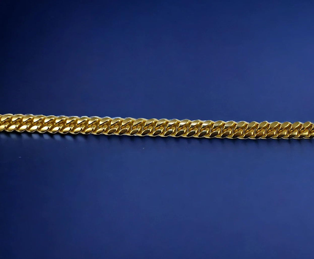 10K Yellow Gold Solid Miami Cuban Link Chain N6522