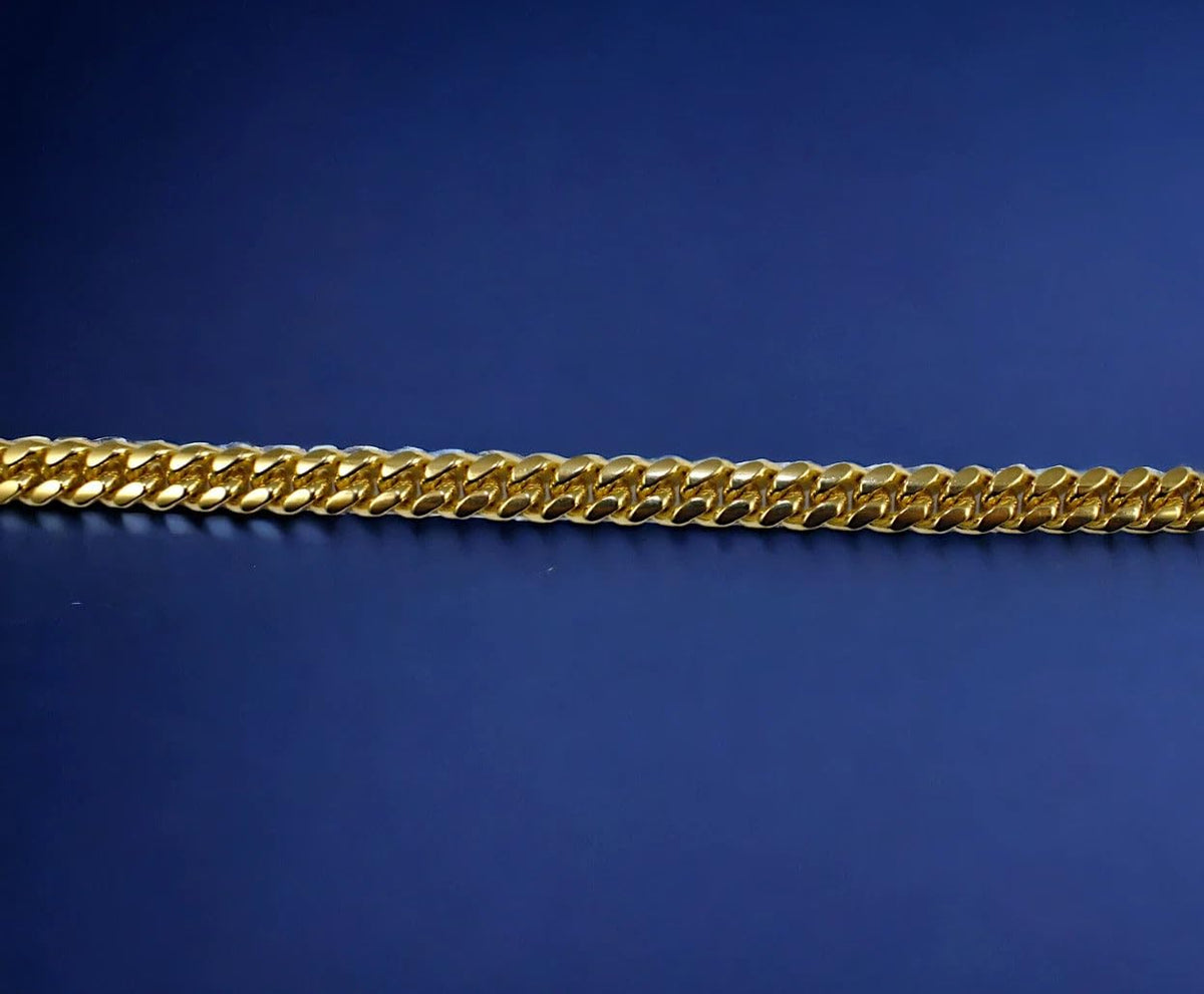 10K Yellow Gold Solid Miami Cuban Link Chain N6522