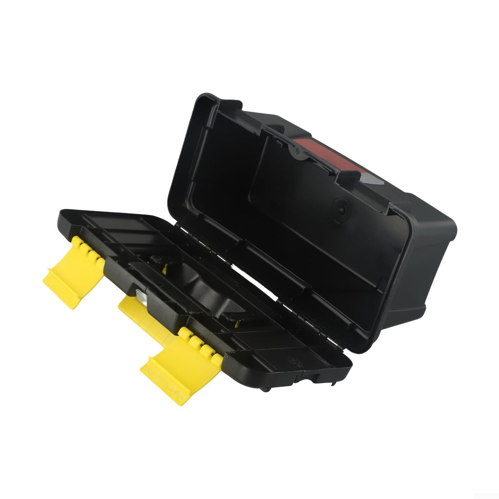 Black 10-Inch Plastic Toolbox with Dual Layers and Embedded Handle L987