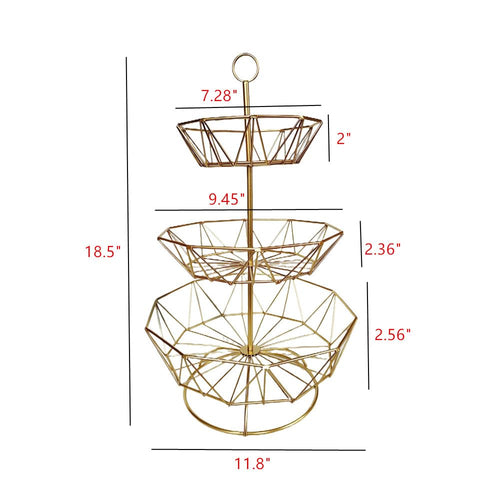 3 Tier Metal Wire Fruit Basket Stand N885327