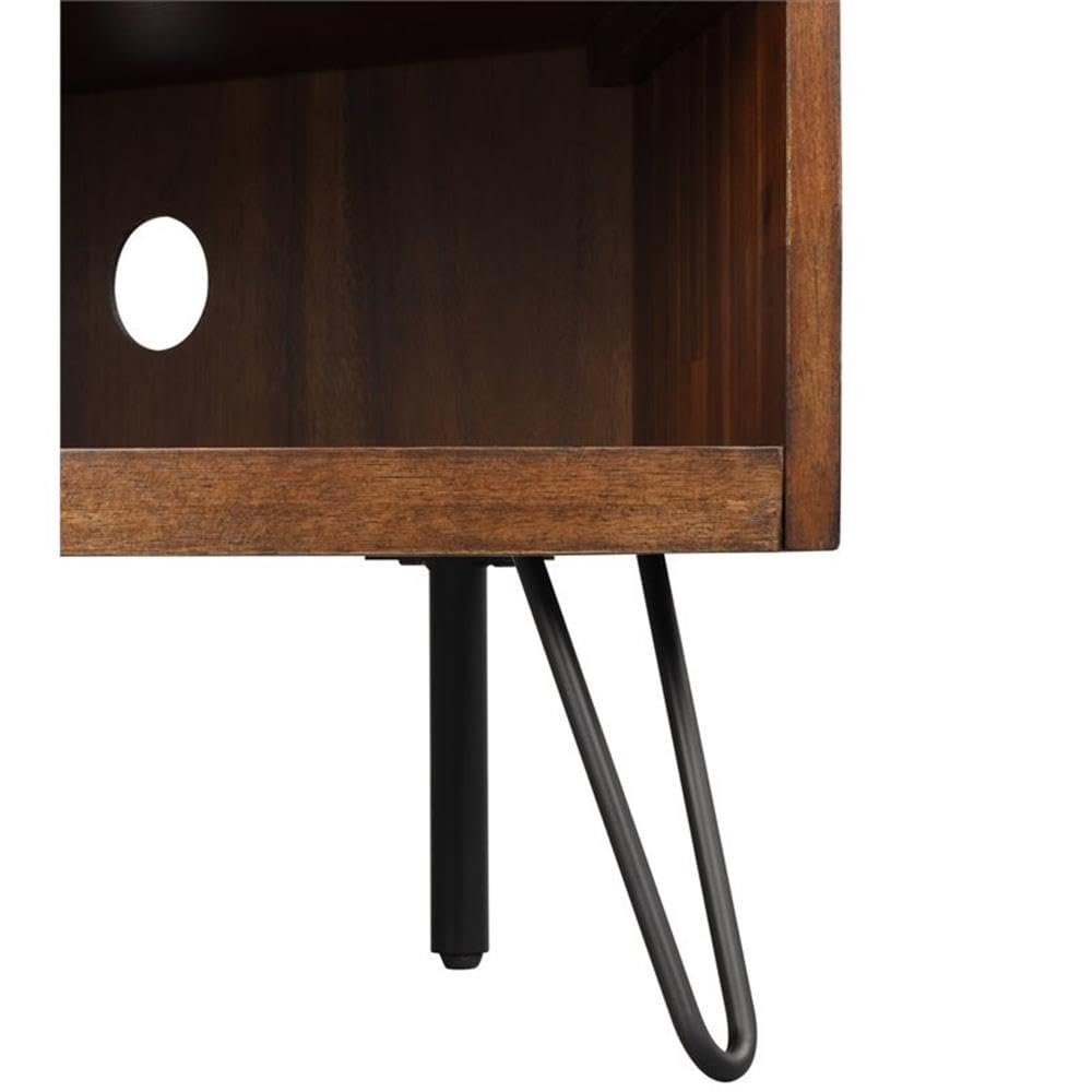 Brown Acacia Wood Corner Media Stand G451933