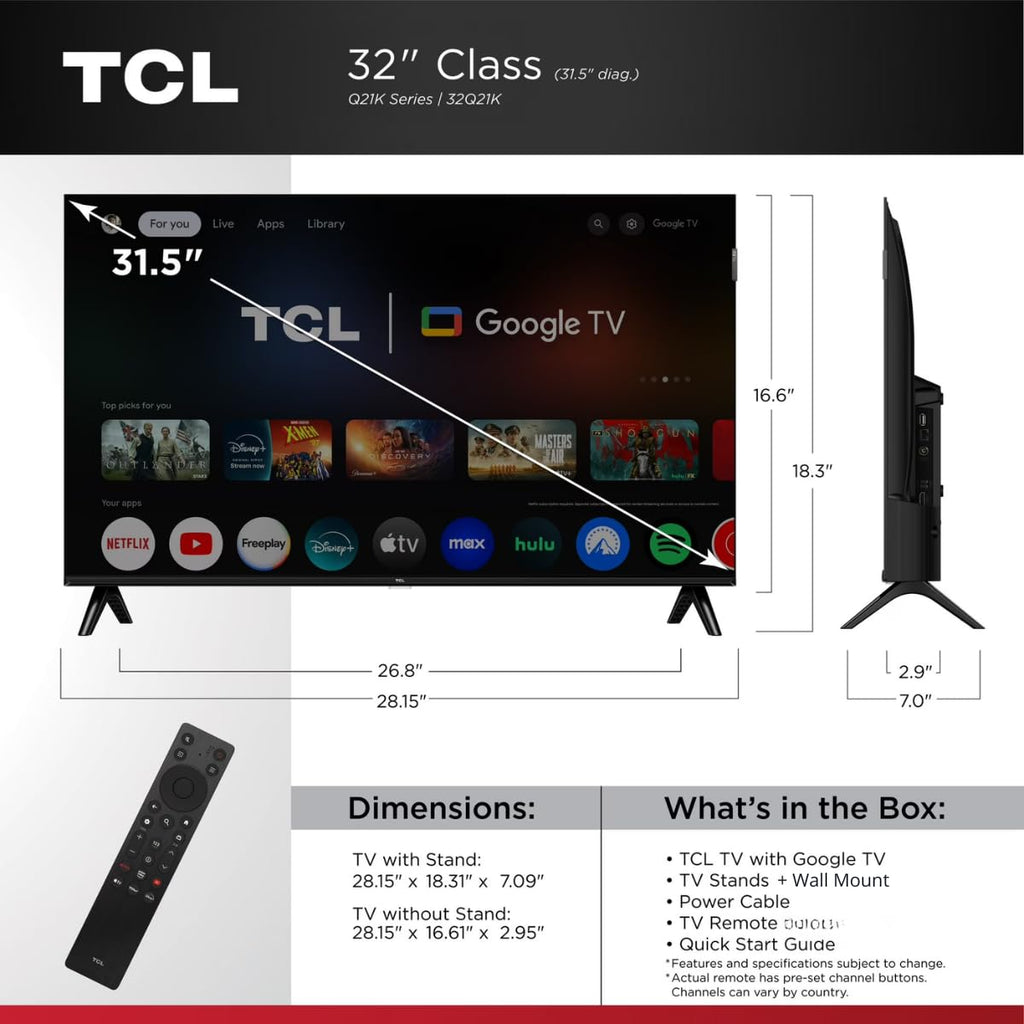 32" QLED Smart TV with Google TV A954