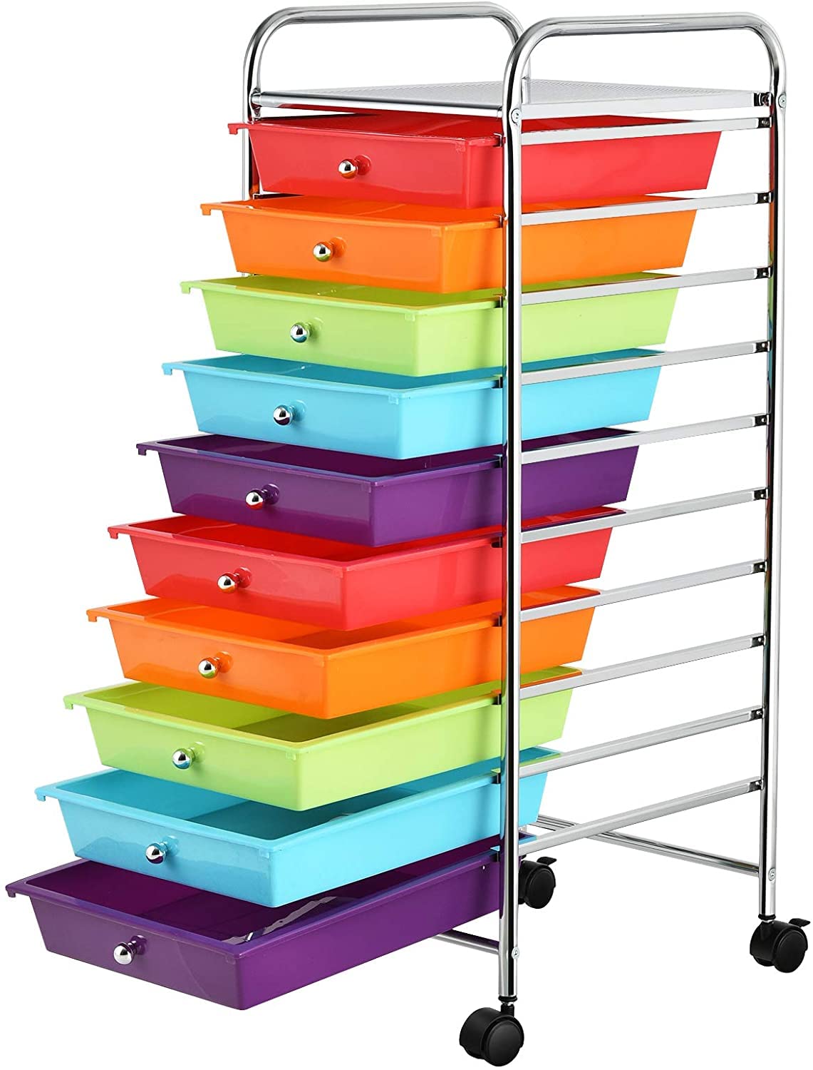 10 Drawer Rolling Storage Cart with Wheels Y584