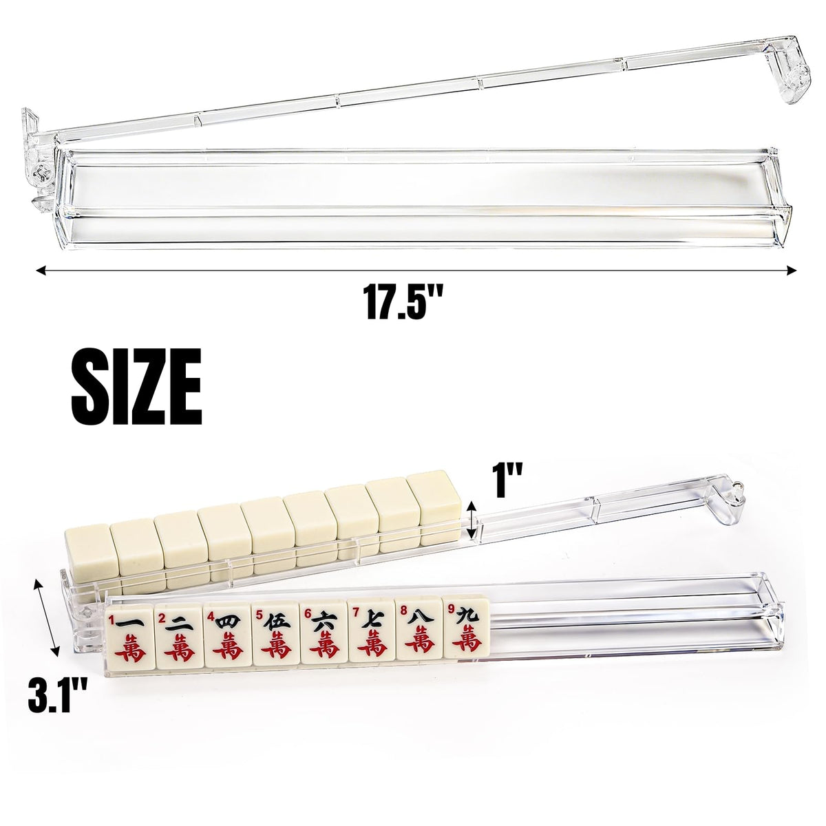Set of 4 Clear Mahjong Racks with Pushers W858