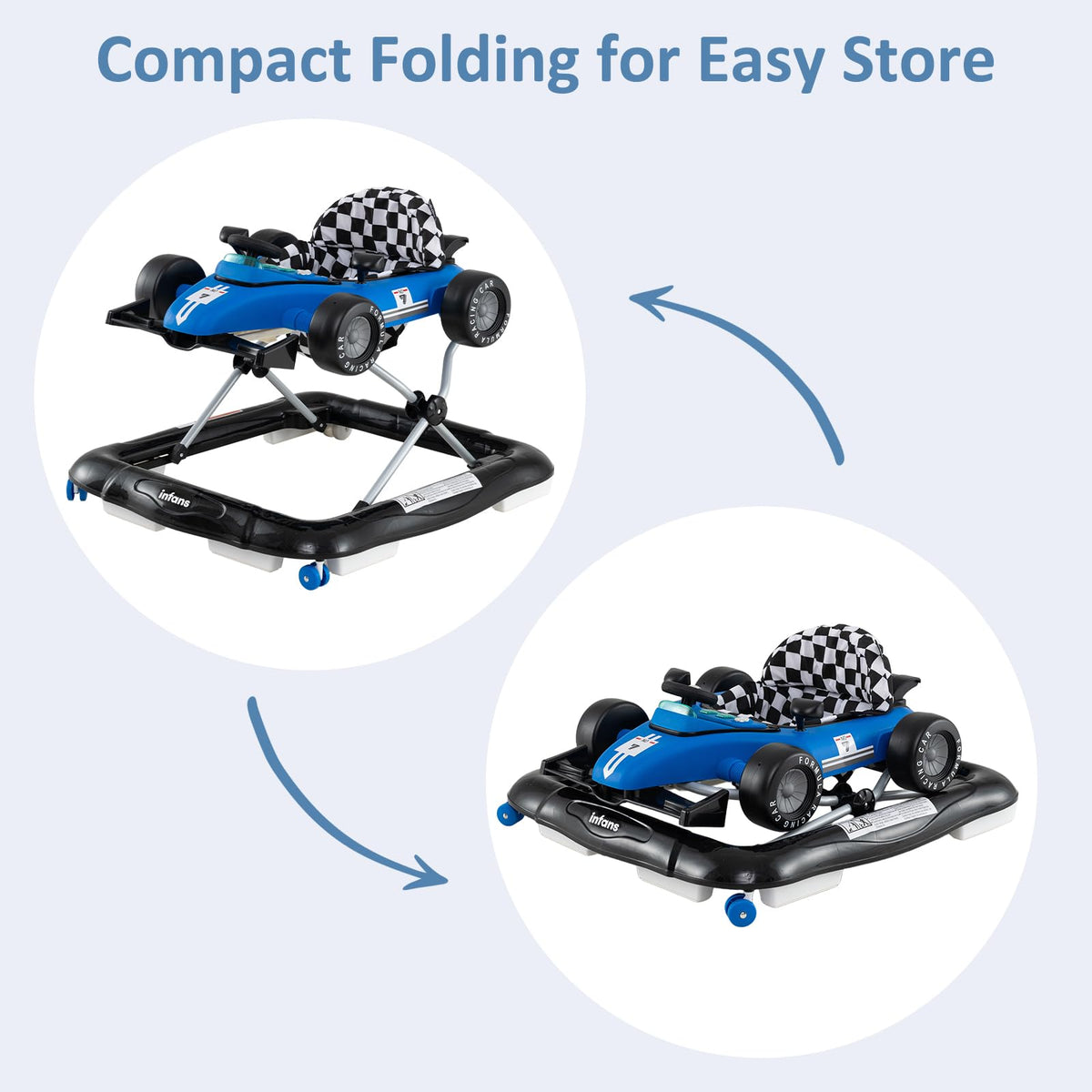 4 in 1 Foldable Baby Walker with Adjustable Height I323