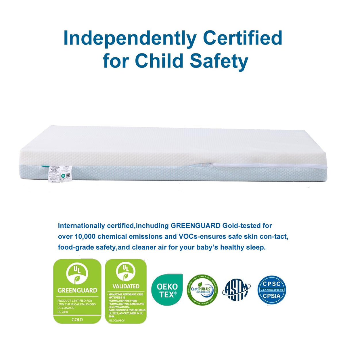 Mini Crib Mattress Dual-Sided Foam with Washable Cover V876