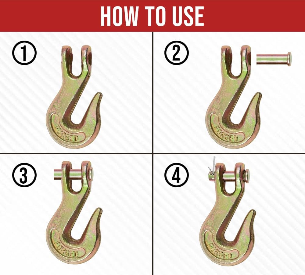 3/8" & 5/16" Grade 70 Clevis Grab Hooks 20 Pack S18398
