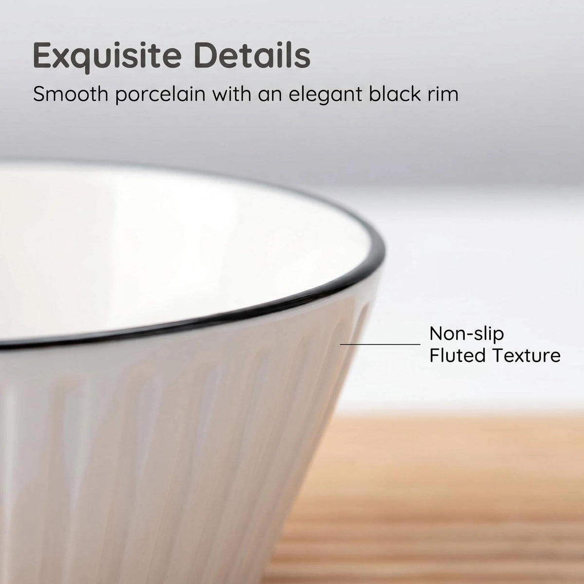 White Ceramic Serving Bowls Set of 4 K22813