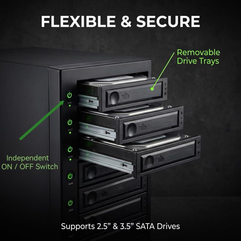 USB 4.0 40Gbps Type-C 8 Bay 2.5 Inch and 3.5 Inch SATA Hard Drive Enclosure O320