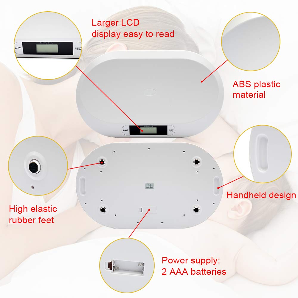 Electronic Digital Baby Scale 44LBS White Z455