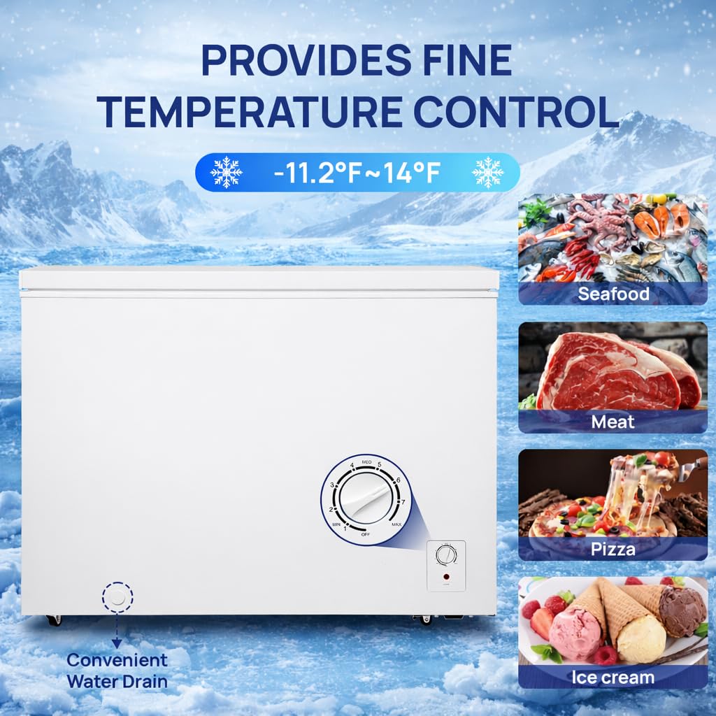 20 Cu. Ft White Chest Freezer with 2 Removable Basket D725