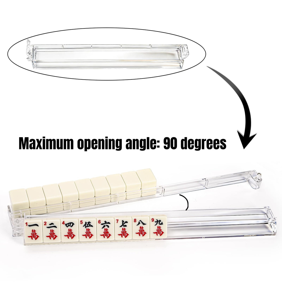 Set of 4 Clear Mahjong Racks with Pushers W858