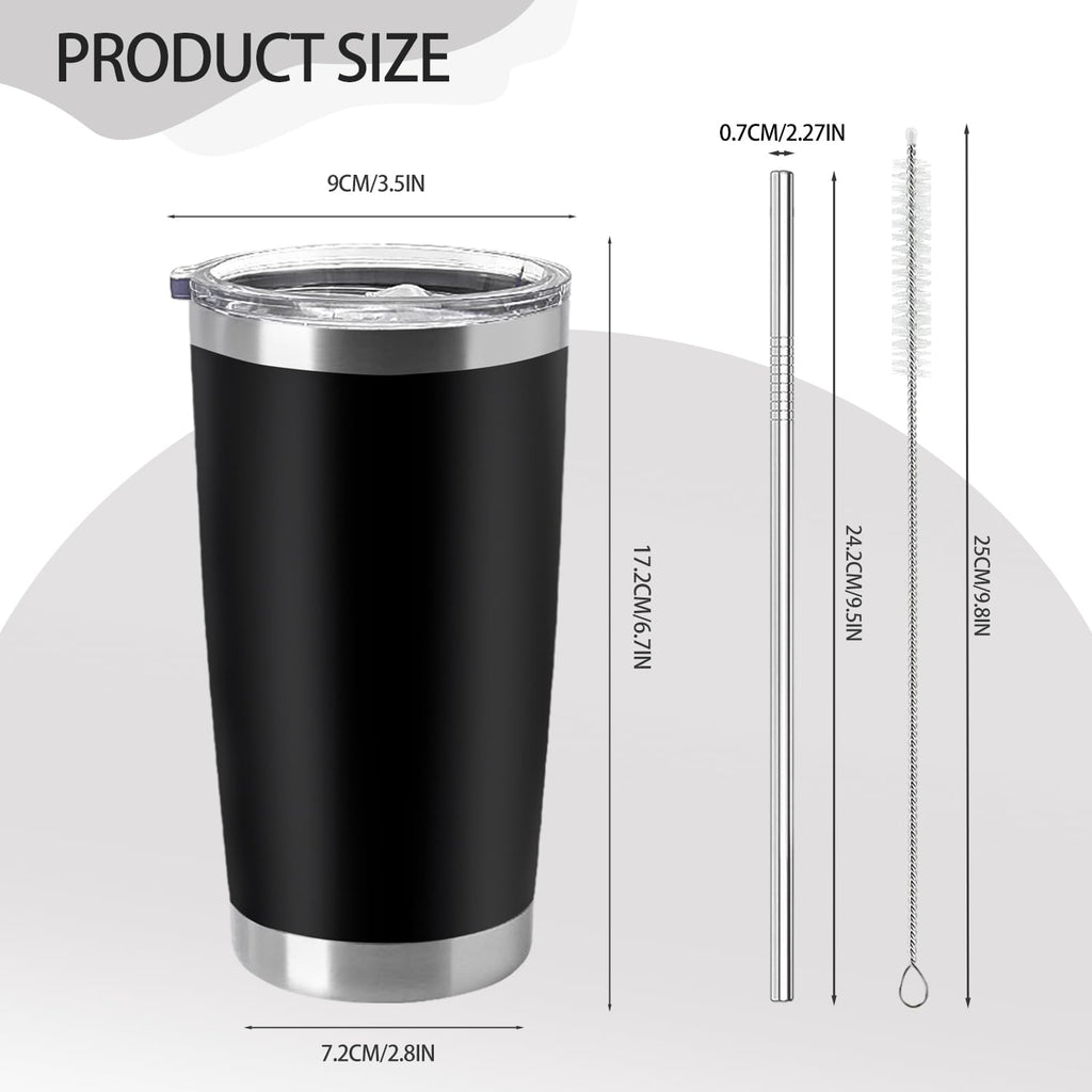 12 Pieces Insulated Stainless Steel Tumbler with Lid and Straw A60581