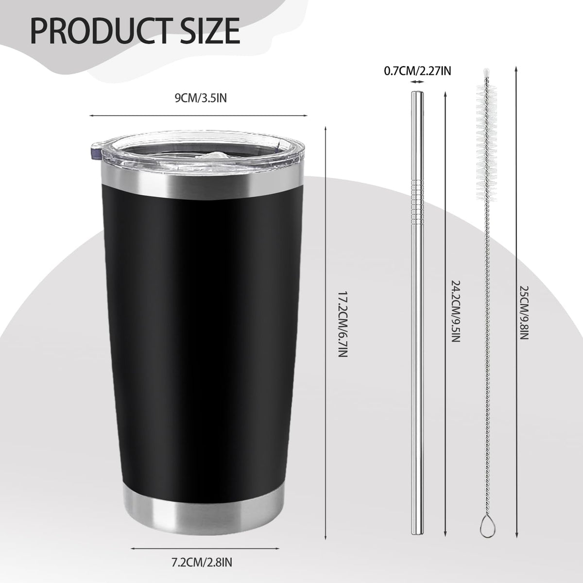 12 Pieces Insulated Stainless Steel Tumbler with Lid and Straw A60581