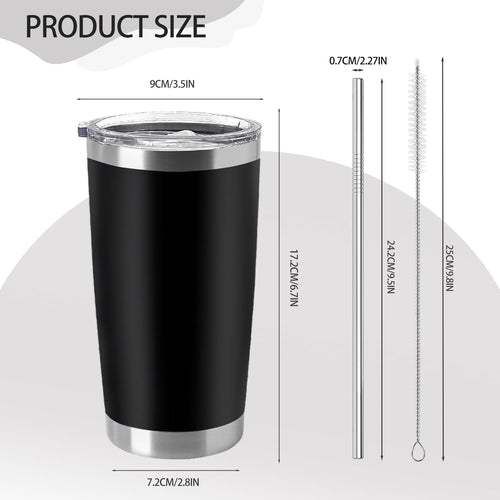 12 Pieces Insulated Stainless Steel Tumbler with Lid and Straw A60581