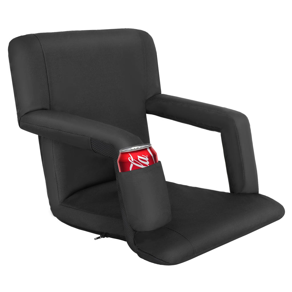 21" 25" Wide Padded Stadium Seat Chair with Back Support and Arms Q406