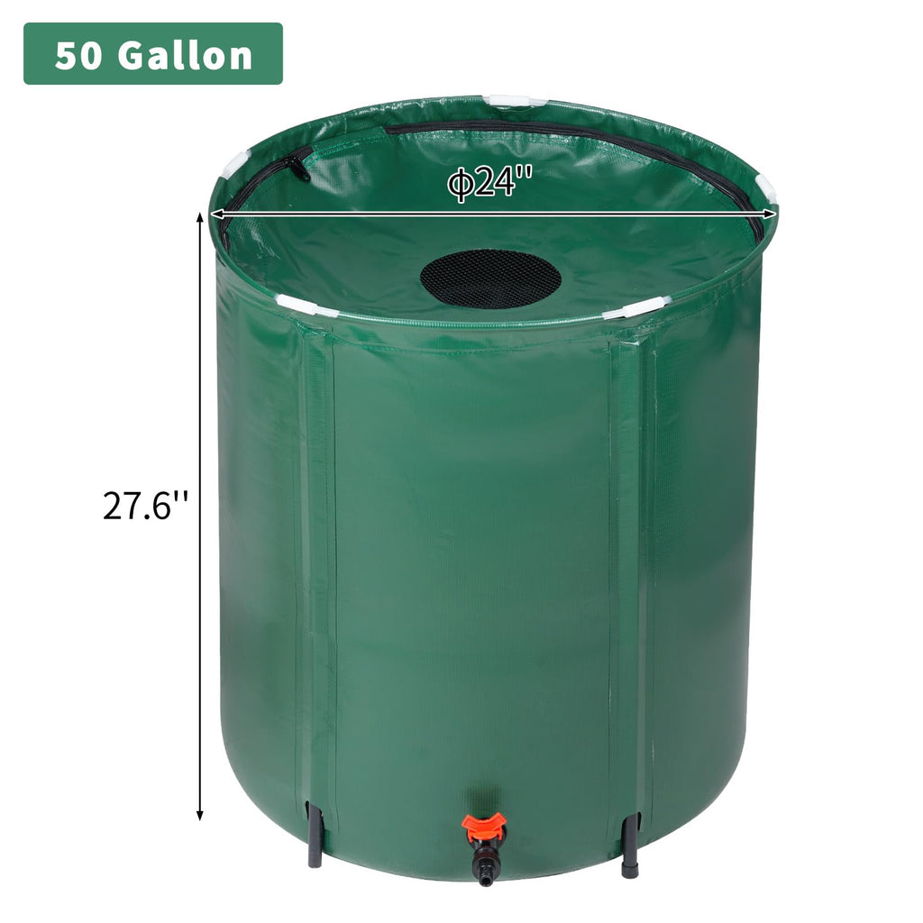 50 Gallon Portable Folding Rain Barrel with Spigots R14494