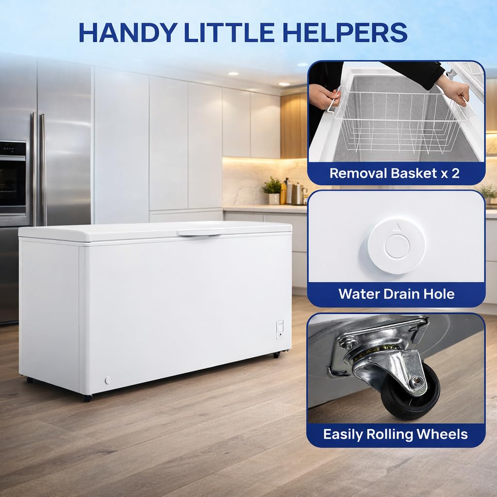 20 Cu. Ft White Chest Freezer with 2 Removable Basket D725