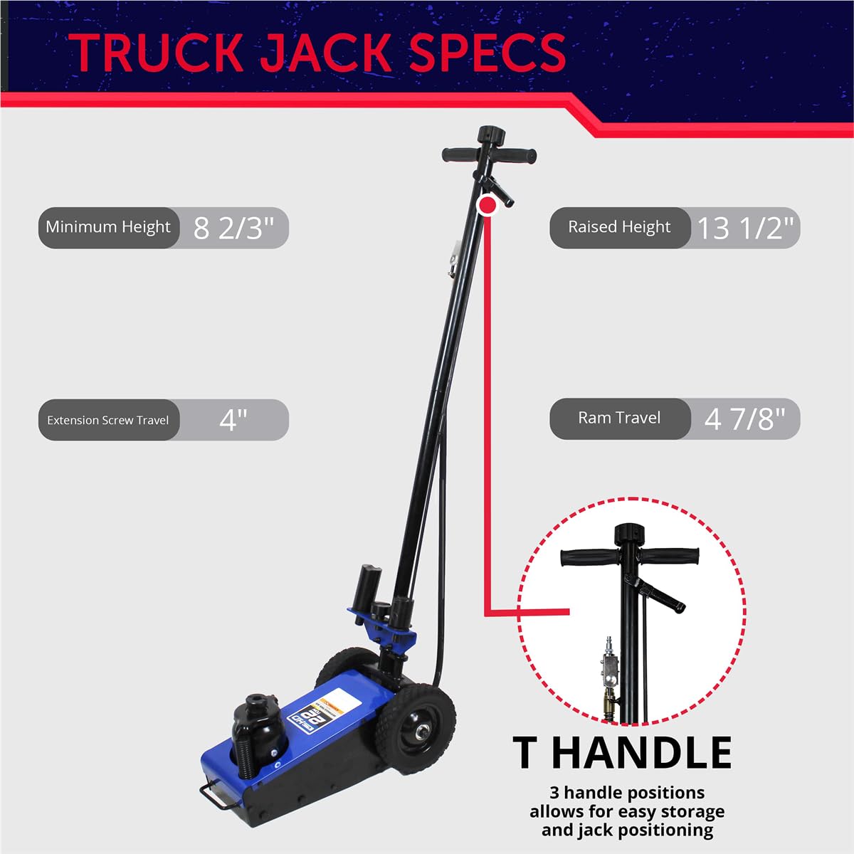 22 Ton Air Hydraulic Truck Jack 44,000 lbs N665