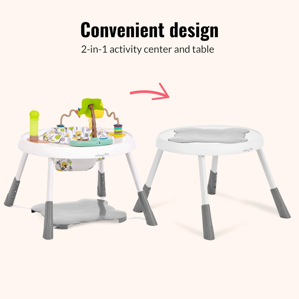2 in 1 Baby Activity Center and Play Table with 3 Detachable Toys O80264