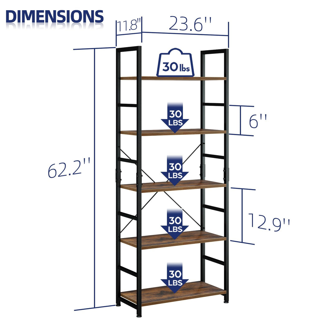 5 Tier Freestanding Bookshelf S110