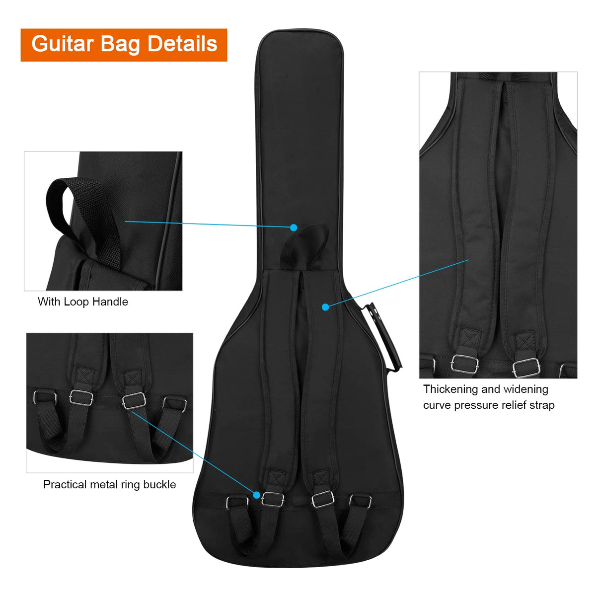 36 Inch Acoustic Guitar Case Soft Padded Gig Bag P307