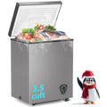 3.5 Cubic Feet Grey Chest Freezer with Removable Basket S693