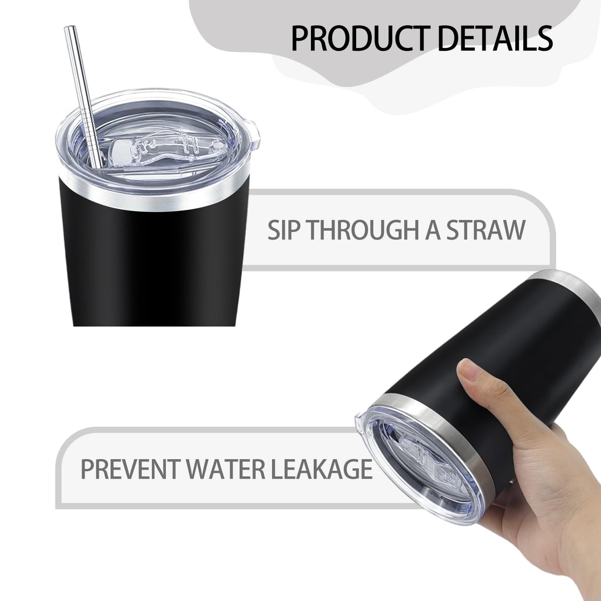 12 Pieces Insulated Stainless Steel Tumbler with Lid and Straw A60581