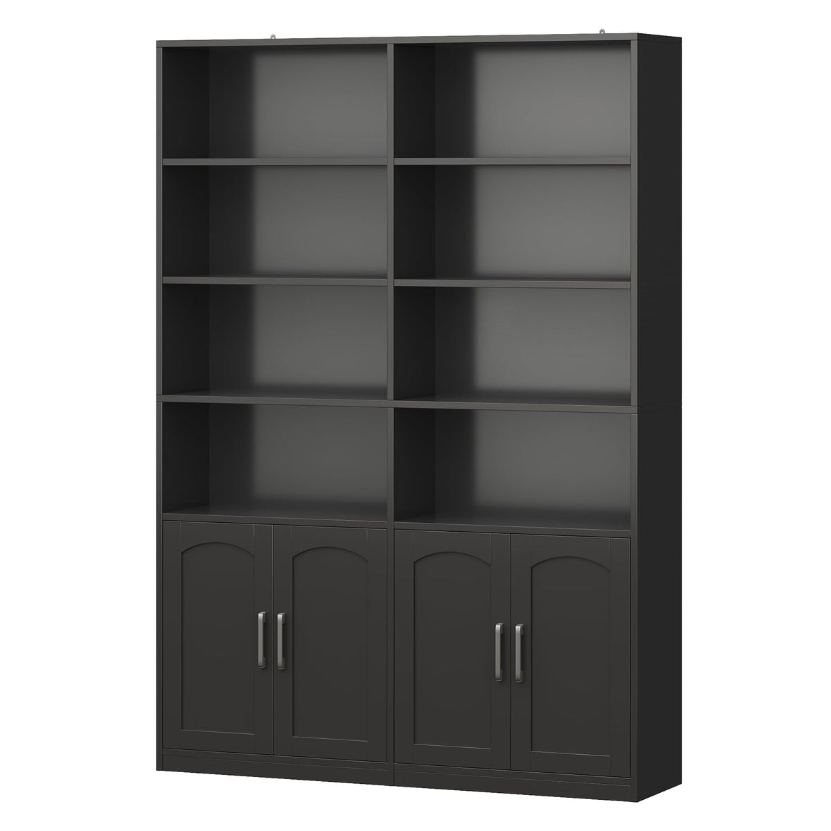 Double Wide Bookshelf and Bookcase with Doors I464