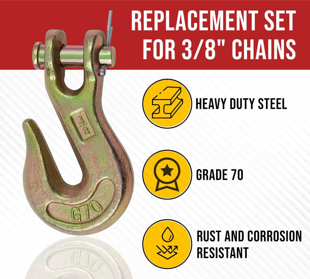3/8" & 5/16" Grade 70 Clevis Grab Hooks 20 Pack S18398