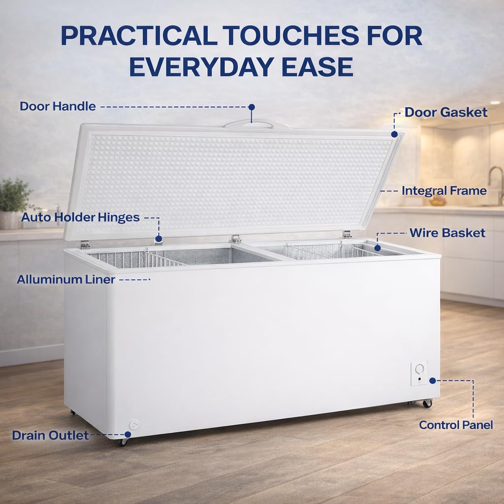 20 Cu. Ft White Chest Freezer with 2 Removable Basket D725