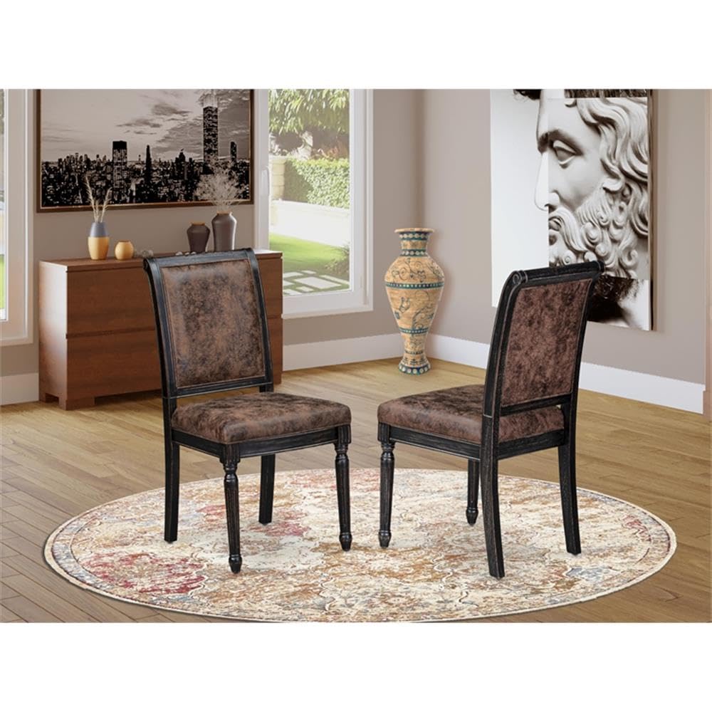 Black Acacia Wood Dining Chairs Set of 2 Z9865