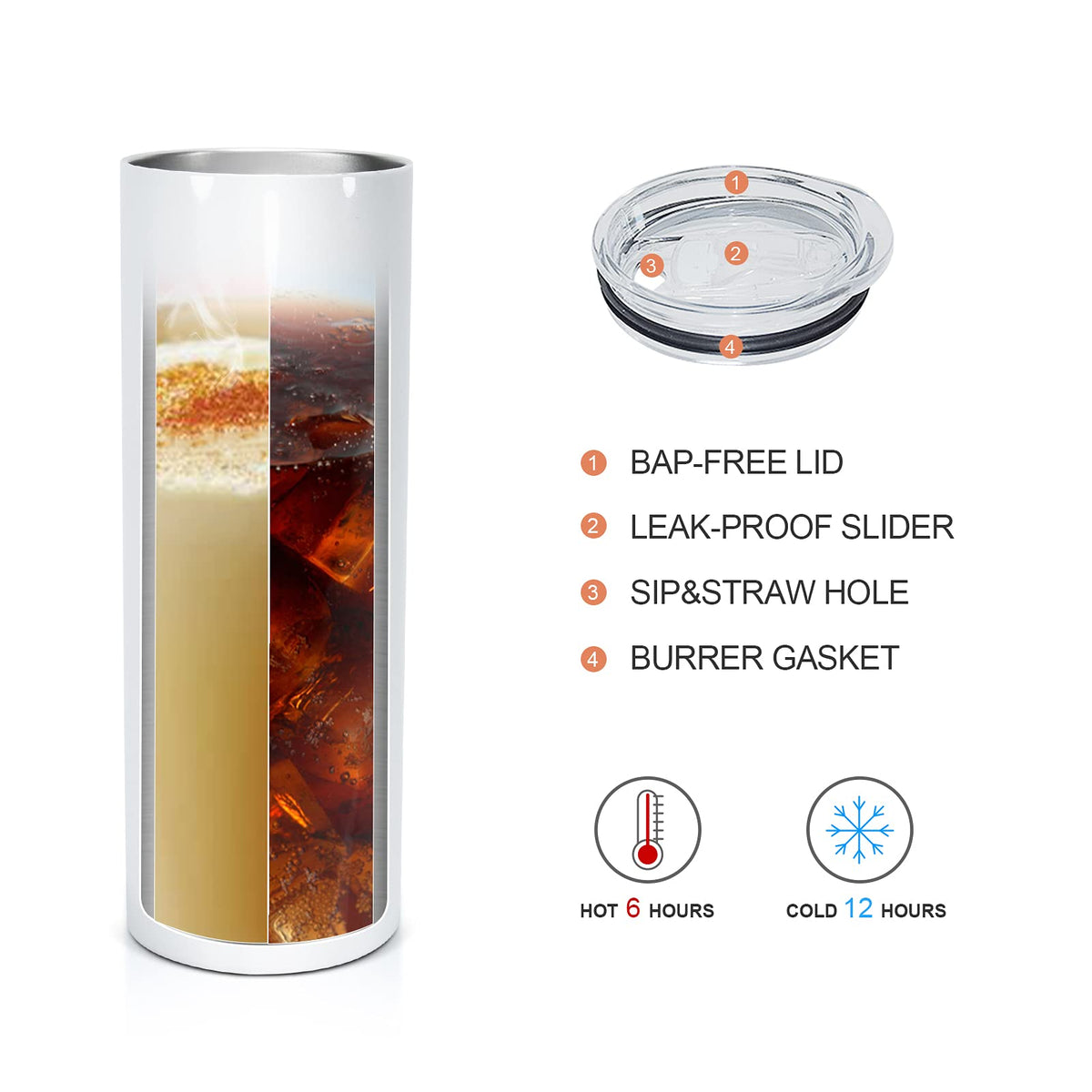10 Pack 20 OZ Stainless Steel Insulated Tumblers with Straw Z9639