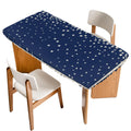 Silver Speckle Fitted Rectangle Tablecloth 32" x 72" Navy Blue Elastic Waterproof Table Cover P275406