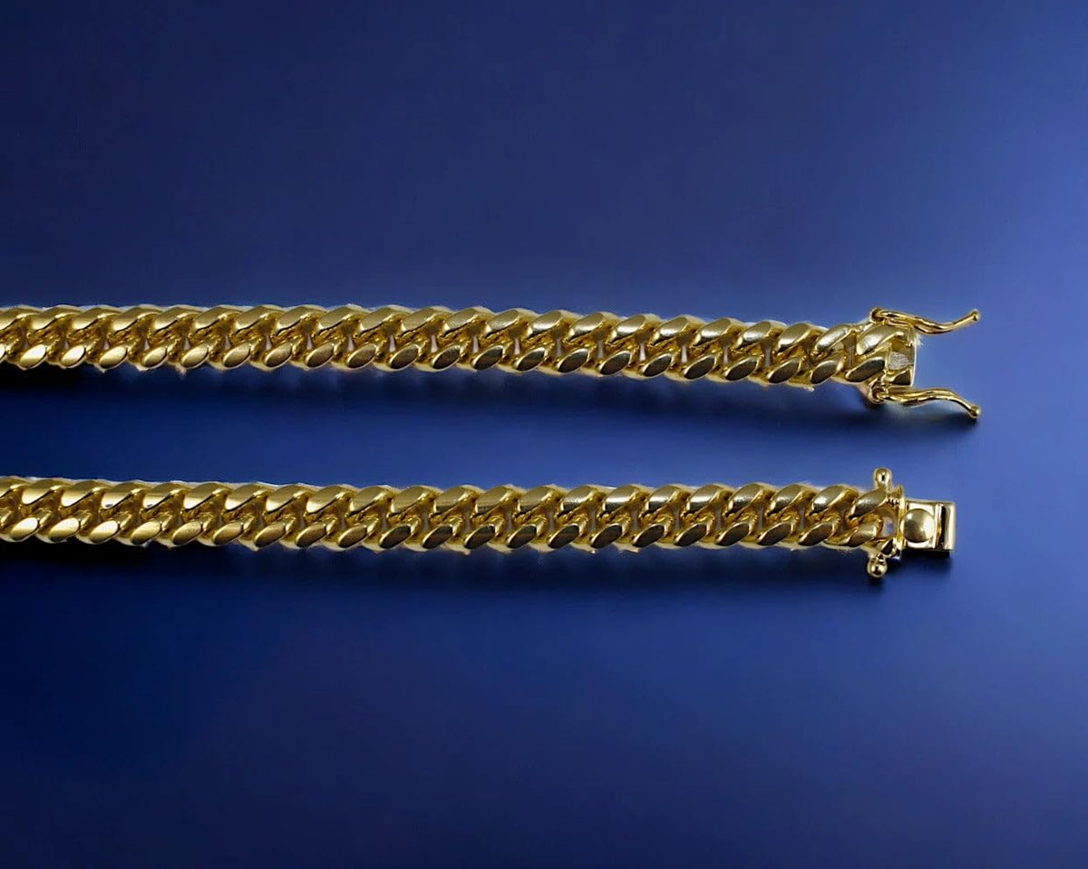 10K Yellow Gold Solid Miami Cuban Link Chain N6522
