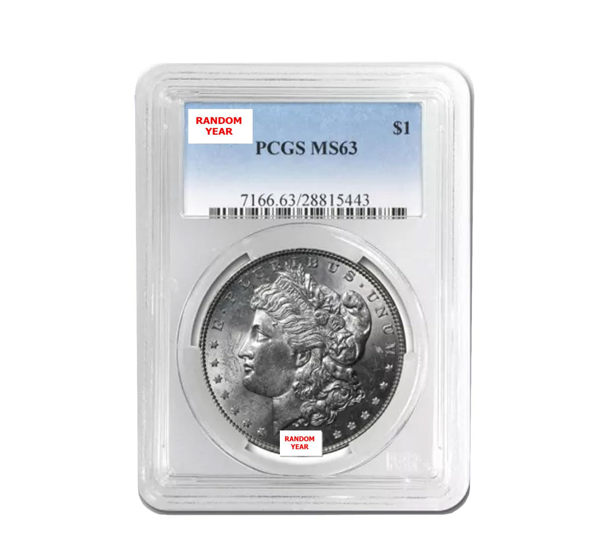 90% Silver Morgan Dollars Coin MS63 PCGS Graded T630275
