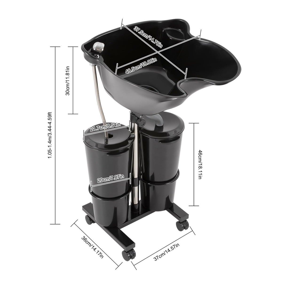 Portable Abs Shampoo Basin with 2 Water Buckets F642987