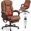 Brown PU Leather Massage Office Chair with Foot Rest Q889144