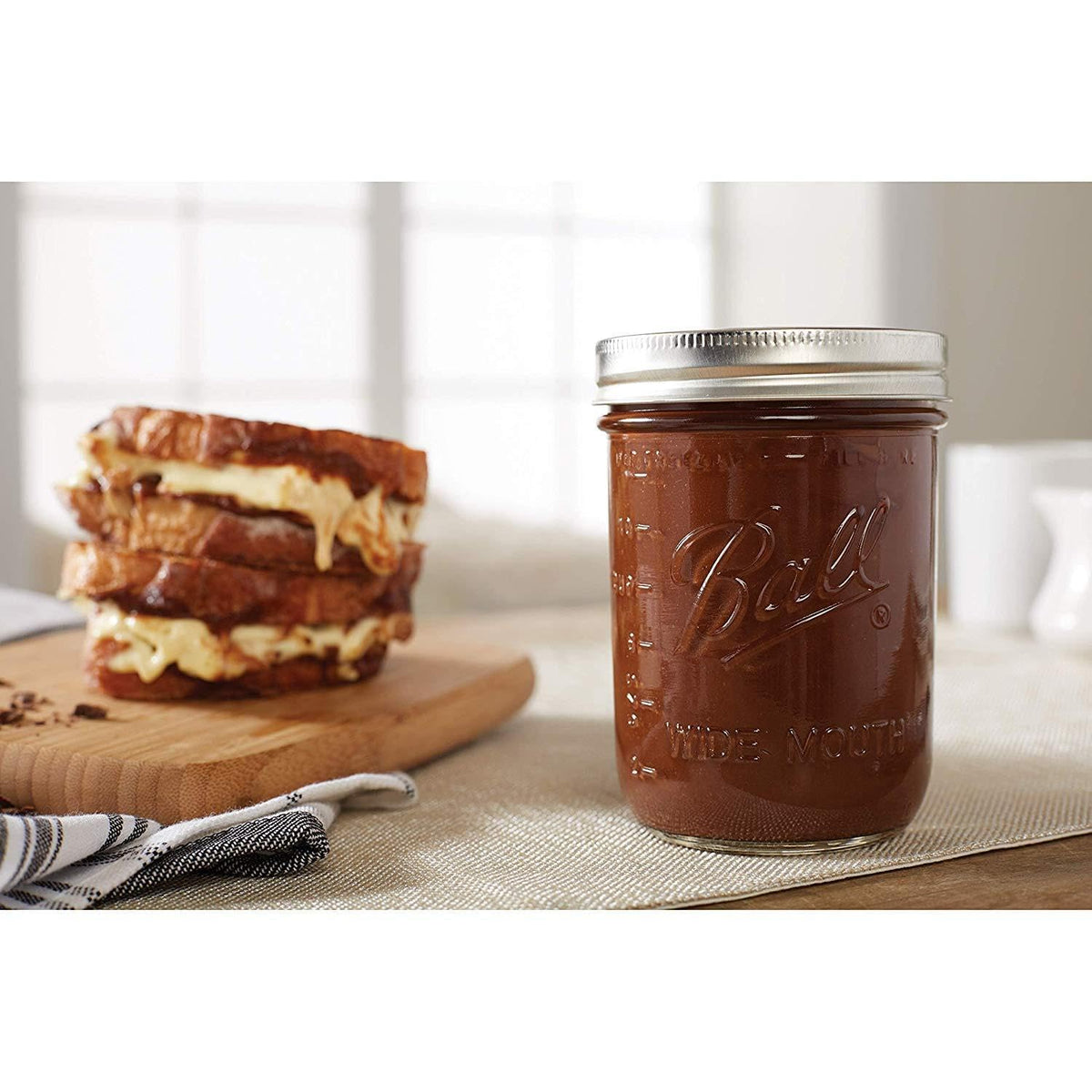 Wide Mouth Glass Mason Jars with Lids and Bands, 12 Pint Size 16 Ounce Q623